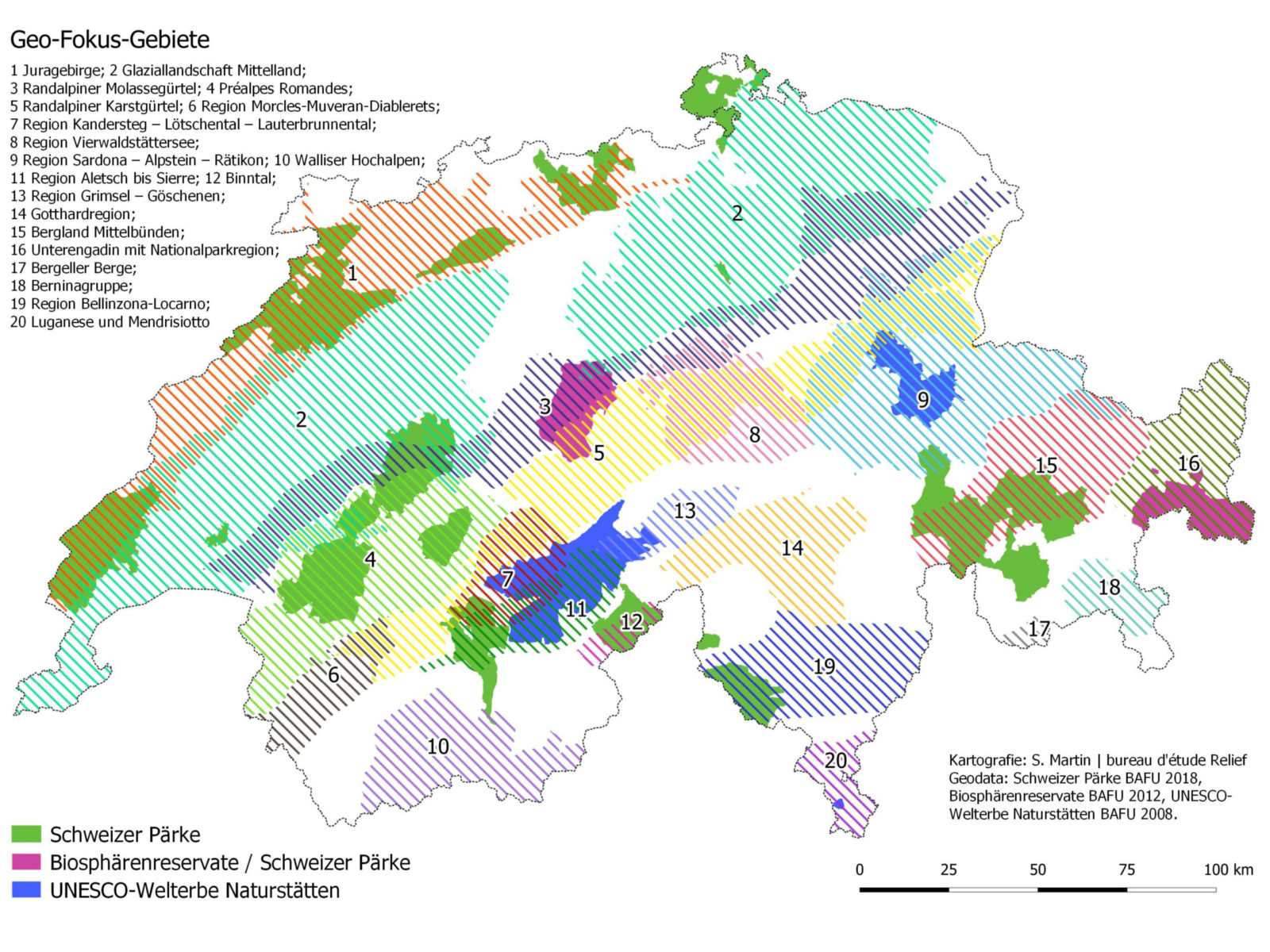 Comparaison entre les régions géo-focus et zones protégées en Suisse