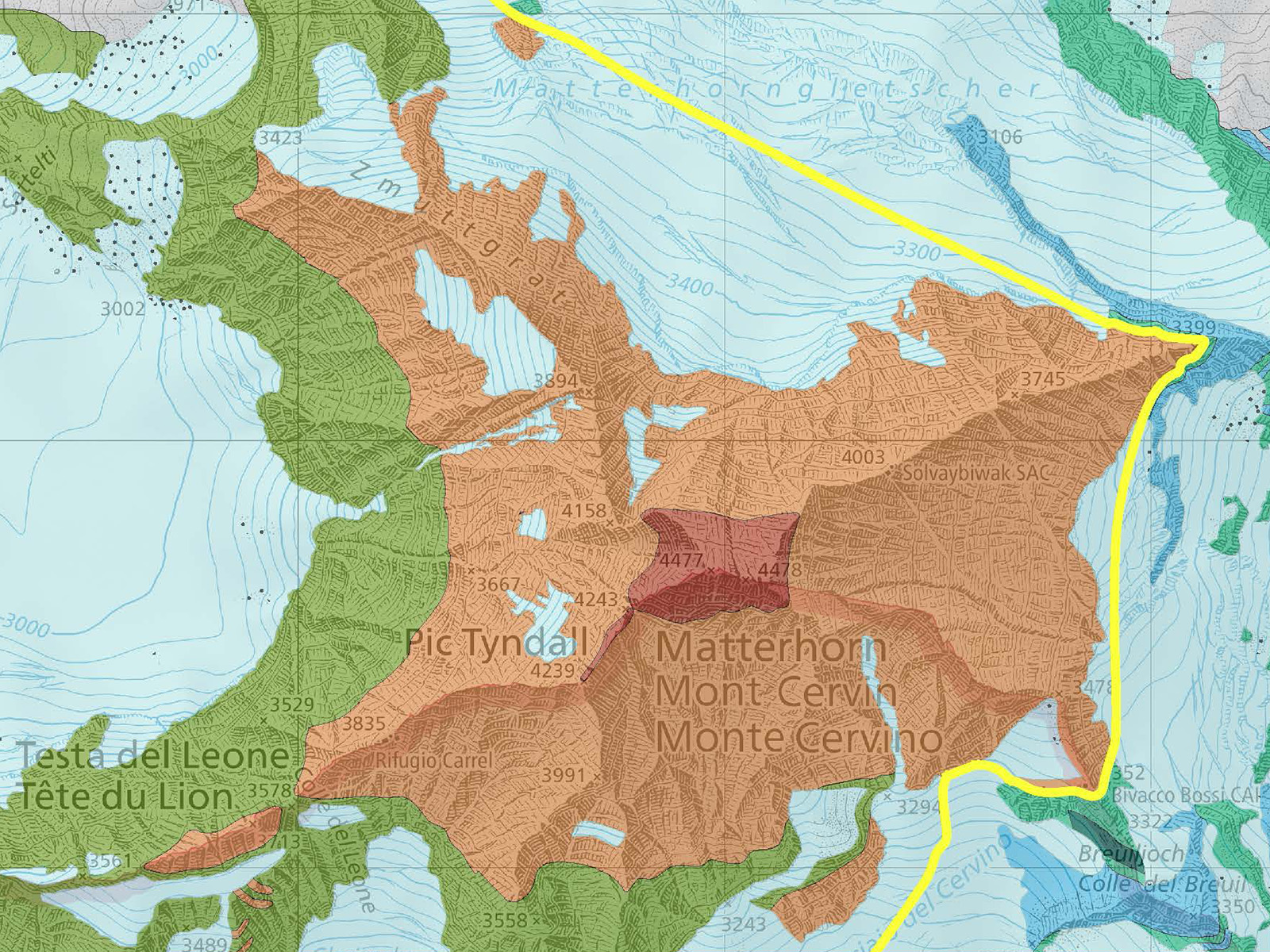 Carte géologique simplifiée Zermatt