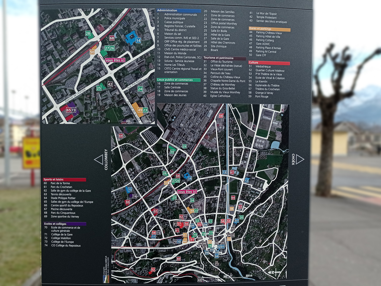 Plan de ville pour mobilité piétonne