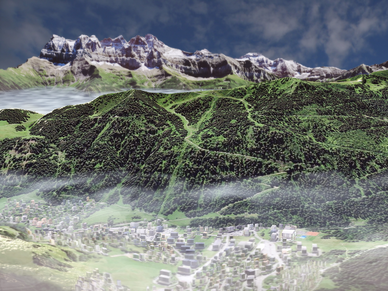 Vues 3D pour itinéraires de downhill